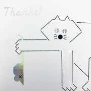 画像をギャラリービューアに読み込む, ポストカード Thank you「ネコ」