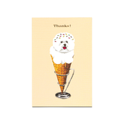 画像をギャラリービューアに読み込む, ポストカード Thanks!「ソフトクリーム 犬」