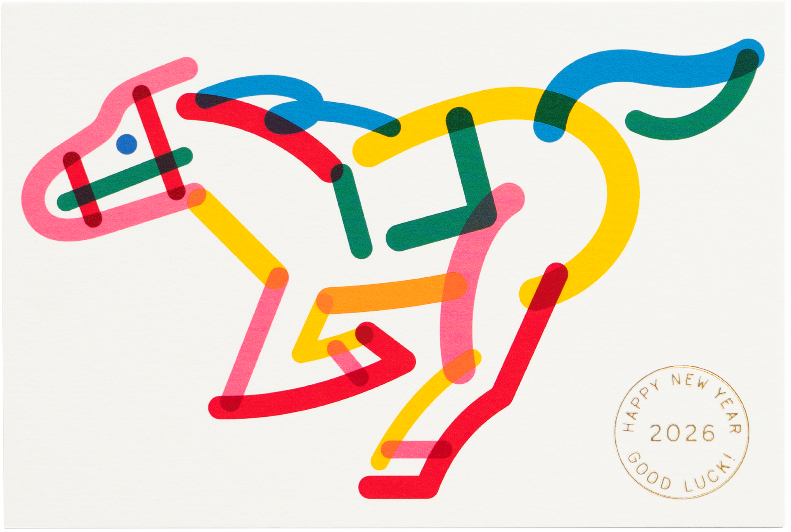 2026私製年賀状　GOOD LUCK! 走る馬
