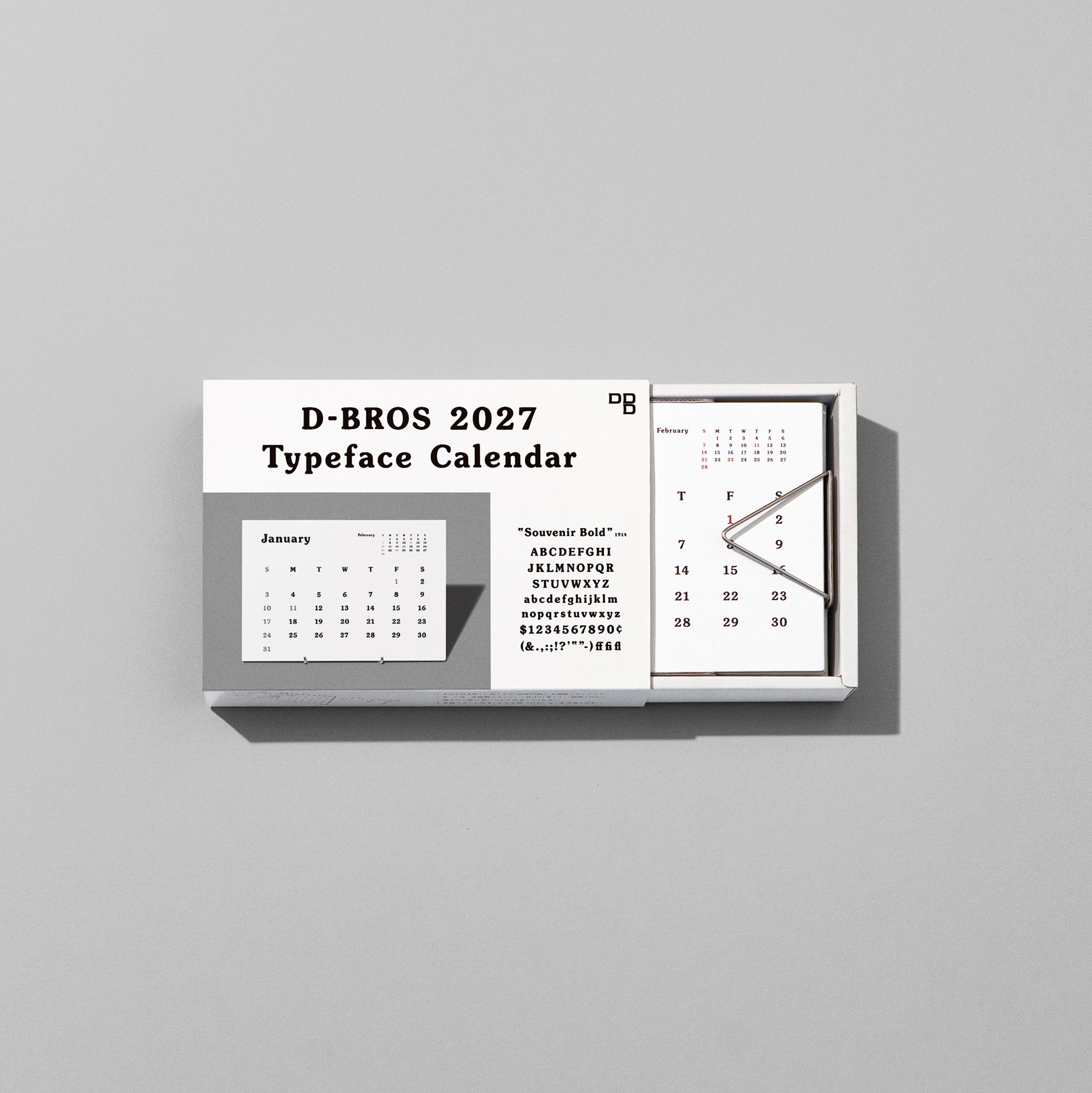 2027 Typeface Calendar「Souvenir Bold」
