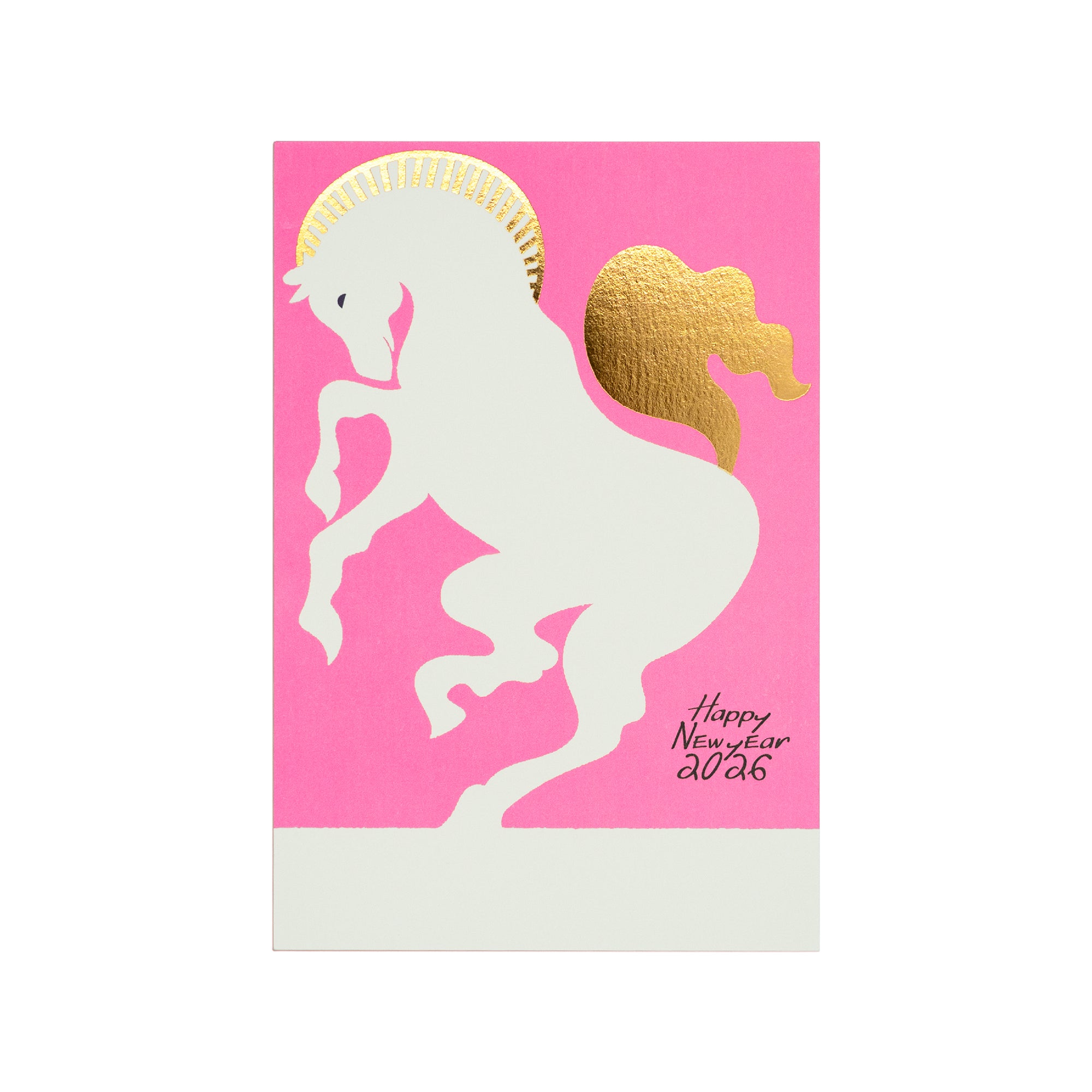 2026私製年賀状 白馬ピンク | D-BROS