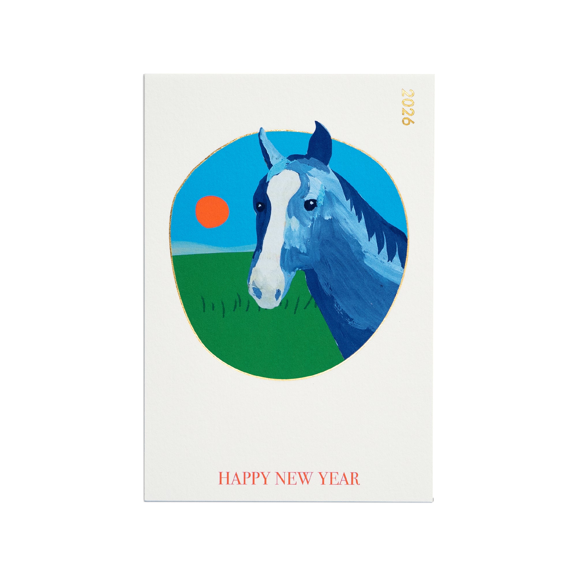*希少 D-BROS公式 2024 私製 年賀状 / 1セット同柄5枚入り 辰 2026私製年賀状 初日の出とウマ | D-BROS
