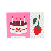 画像をギャラリービューアに読み込む, ポストカード　Happy Birthday いちごとケーキ