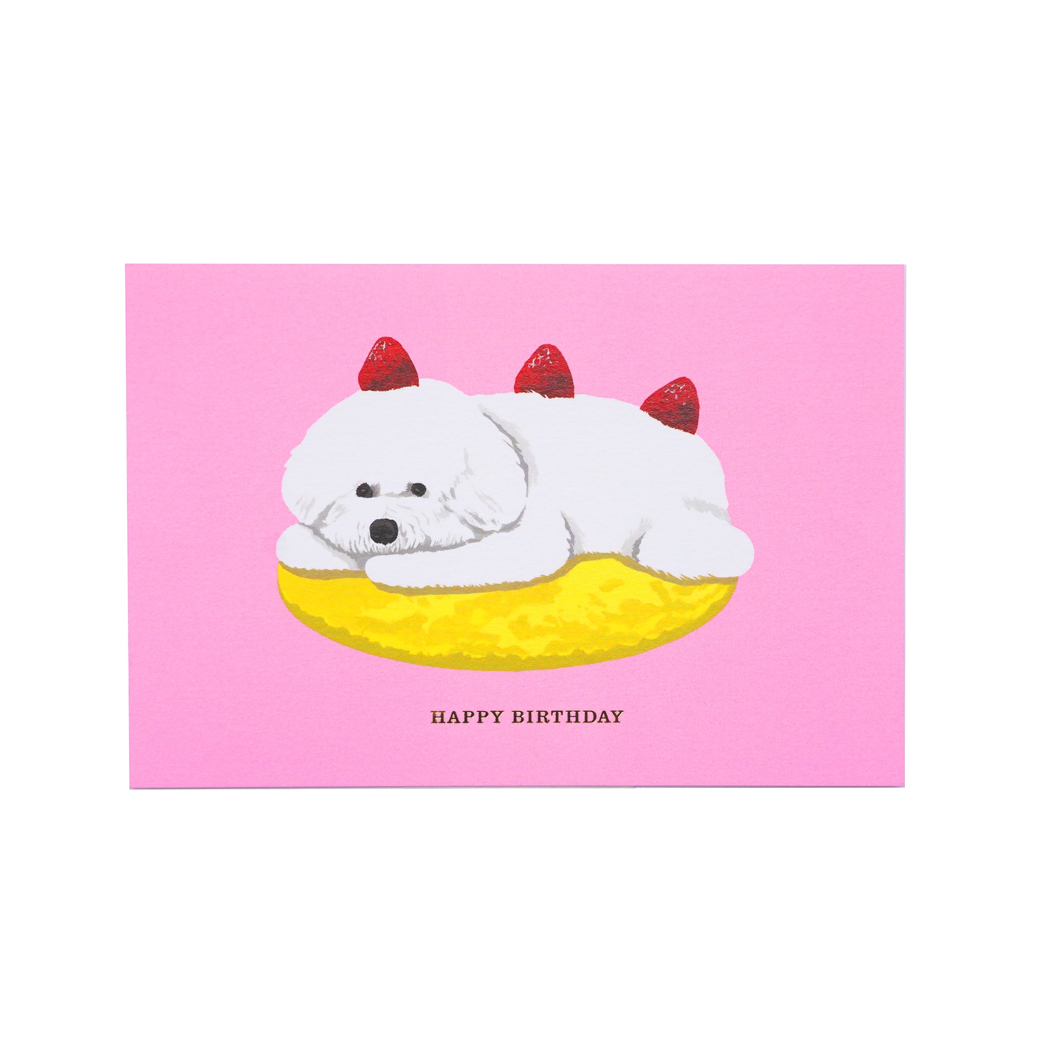 ポストカード Happy Birthday「イヌとケーキ」
