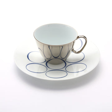 Mirror Cup & Saucer "Rivulets of the heart Water Ripples" A