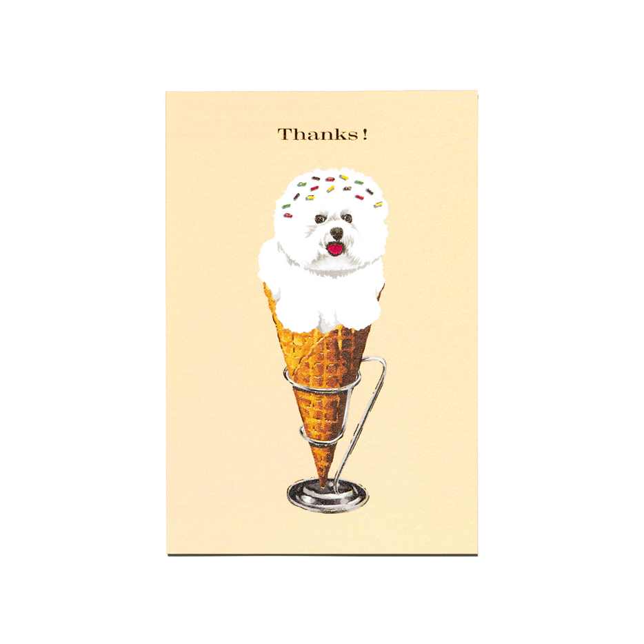 ポストカード Thanks!「ソフトクリーム 犬」